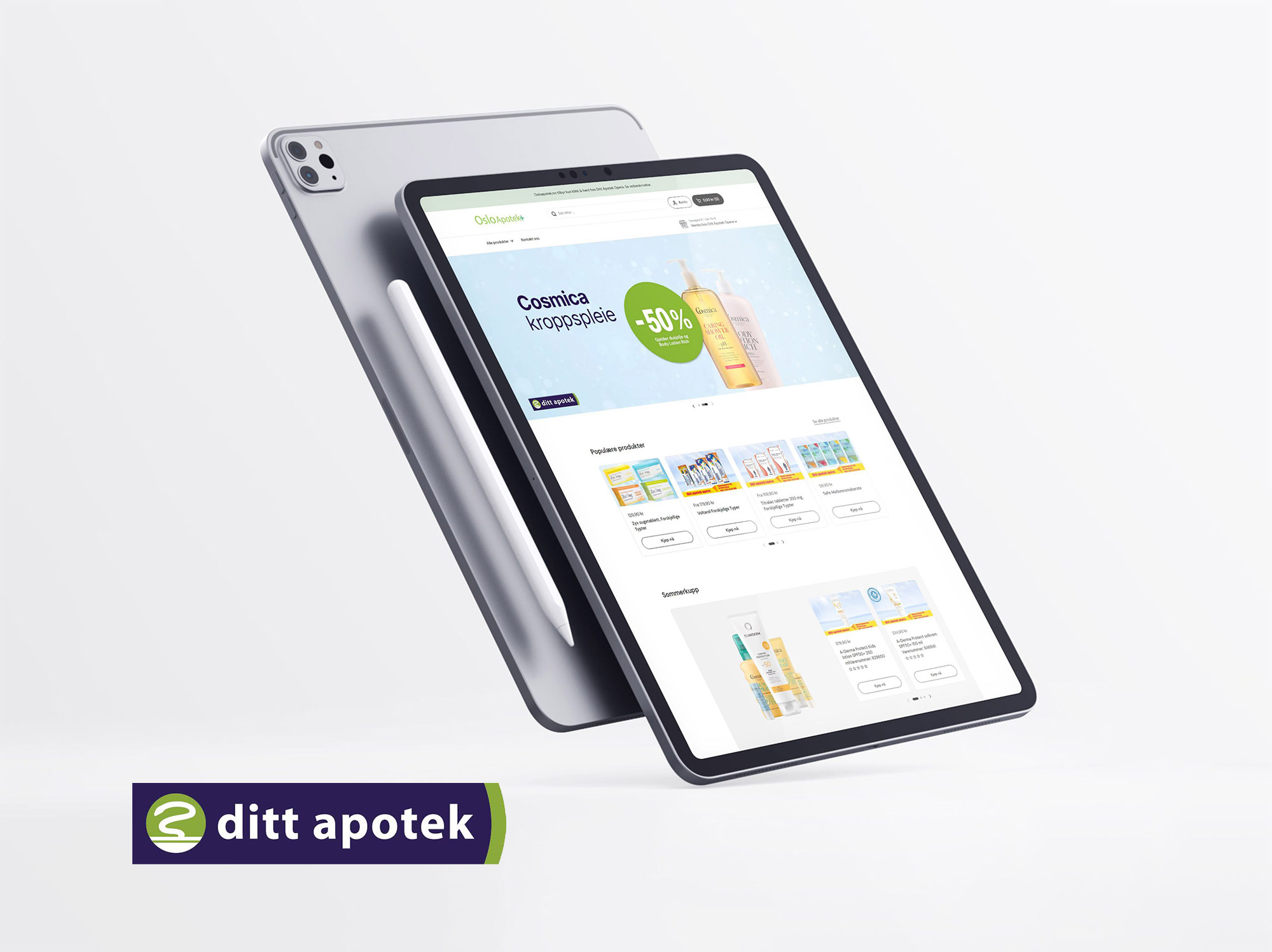 Shopify nettbutikk med Vipps og BankID for Ditt Apotek