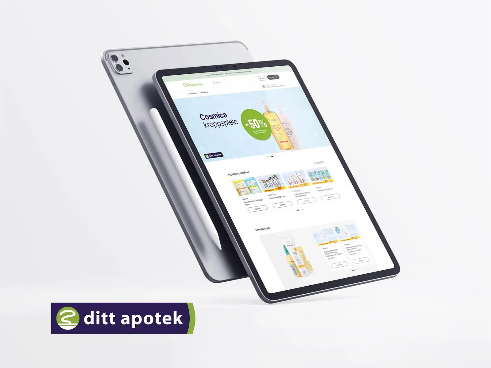 Shopify nettbutikk med Vipps og BankID for Ditt Apotek