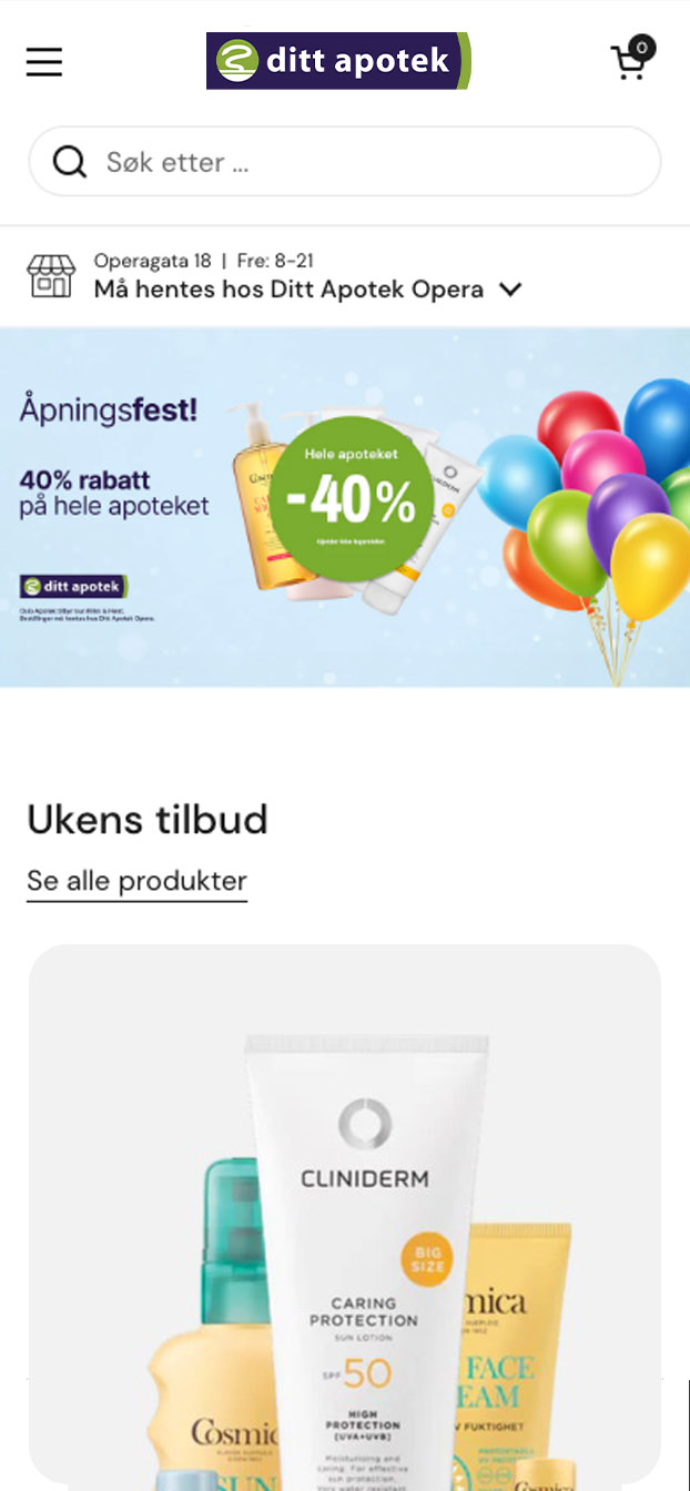 Produktvisning på mobil