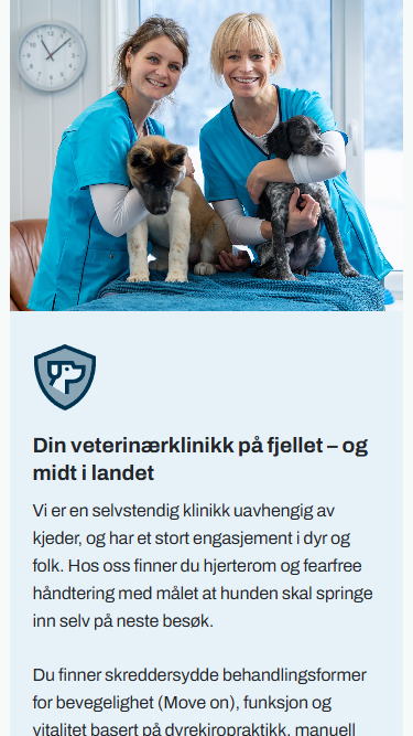 Demo av nye fjellveterinæren.no, forside