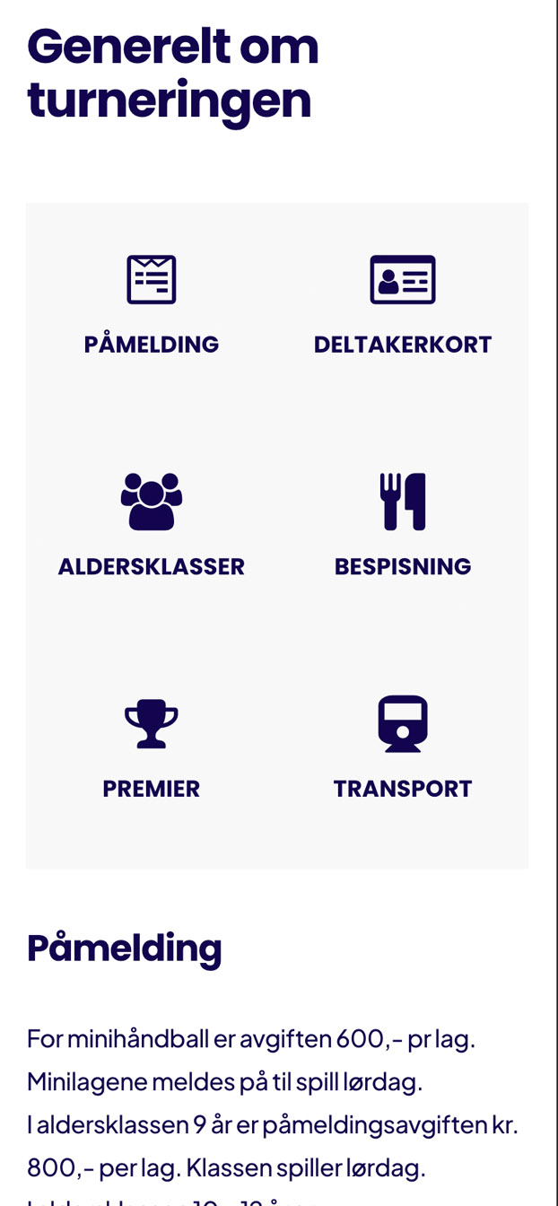 Messecup på mobil, alternativ side