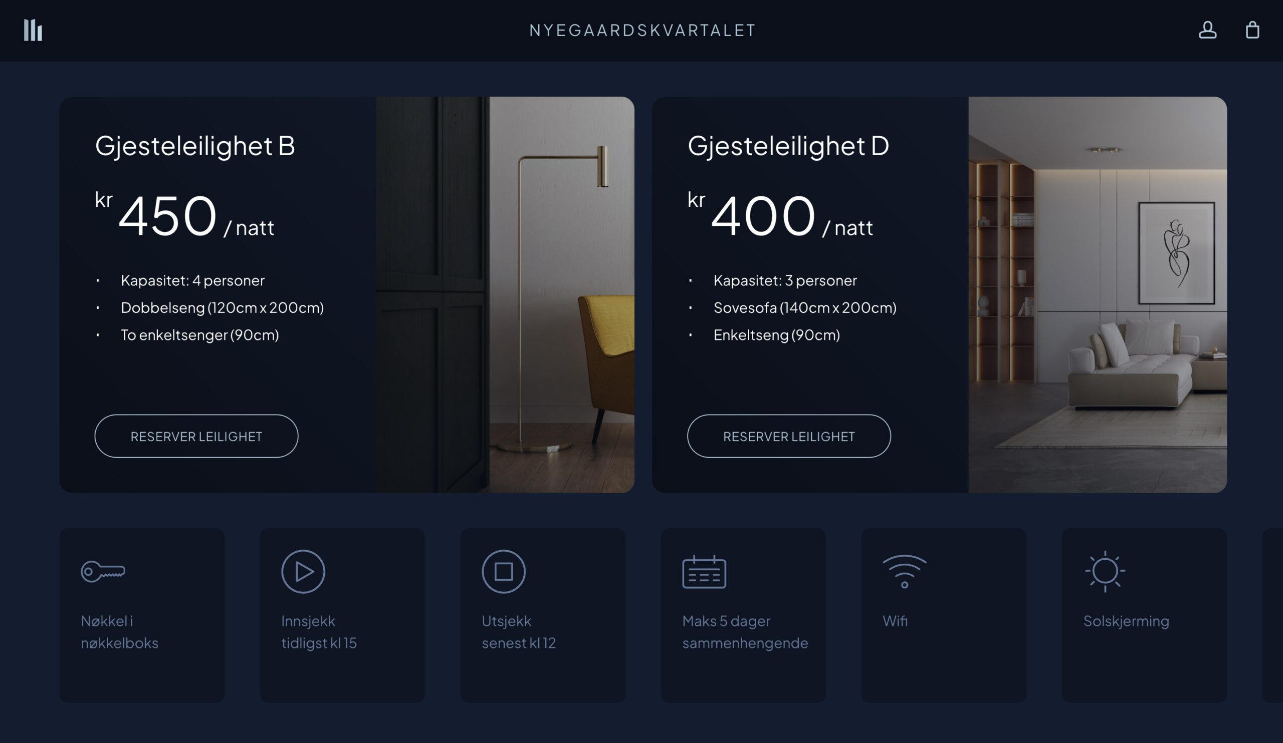 Bookingoversikt for administratorer