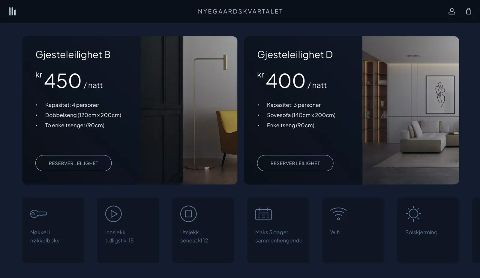 Bookingoversikt for administratorer