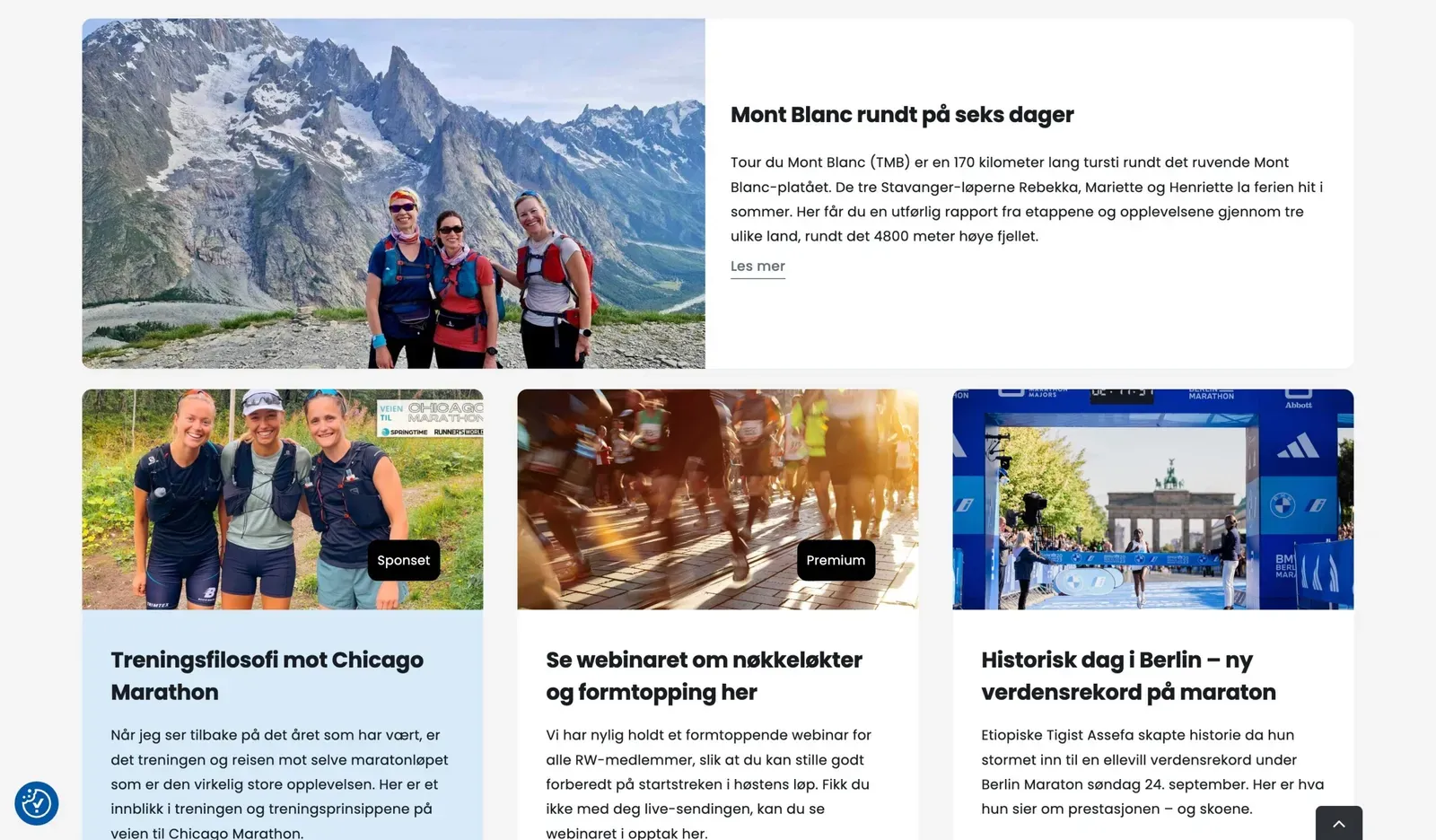 Forsiden til runnersworld.no