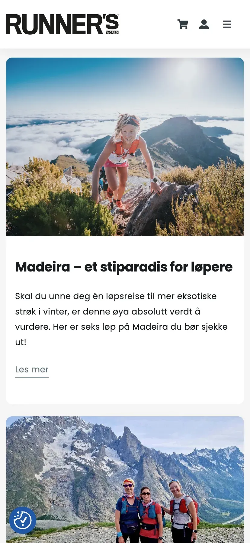 Runnersworld.no på mobil