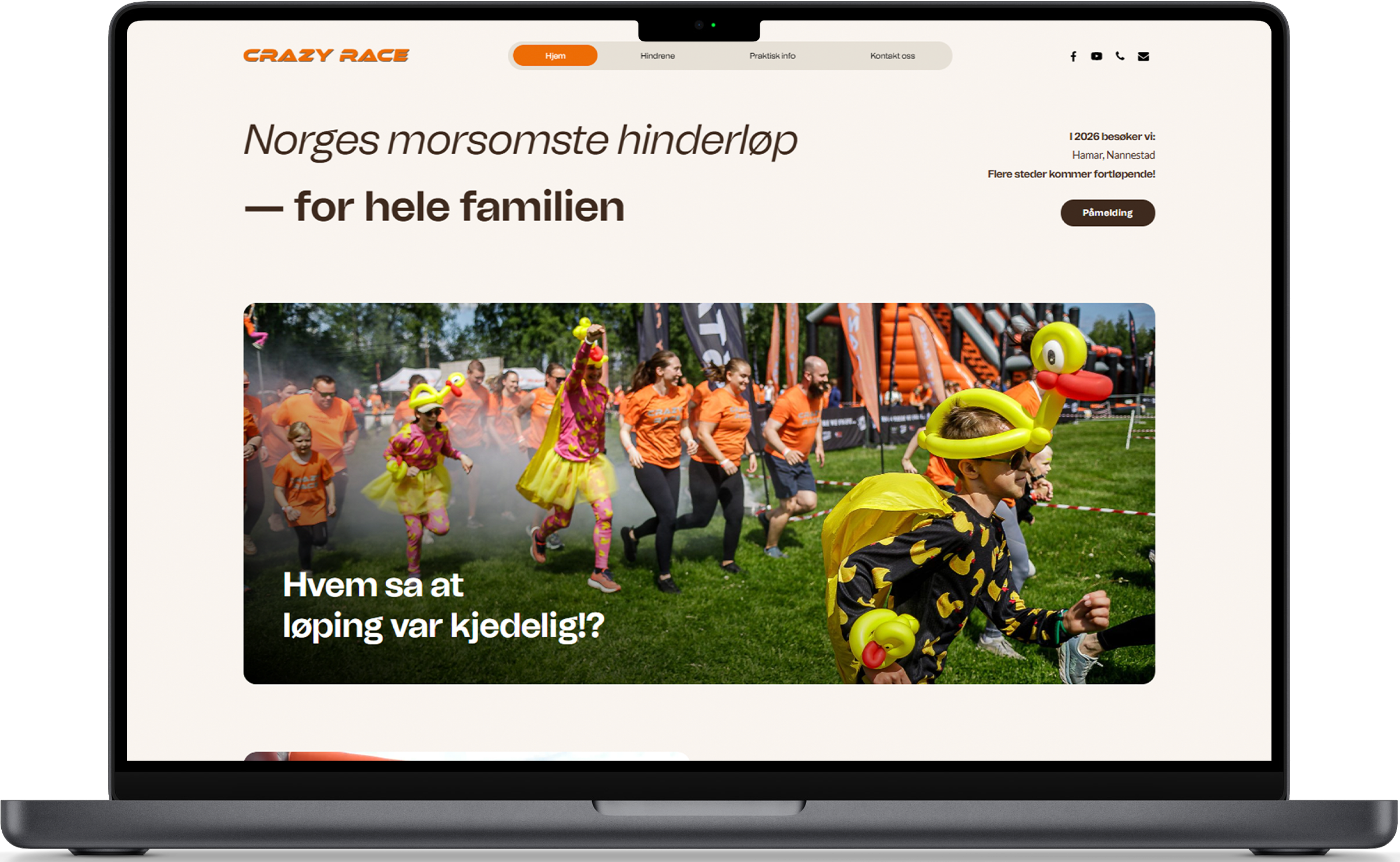 Nettsiden til Crazy Race