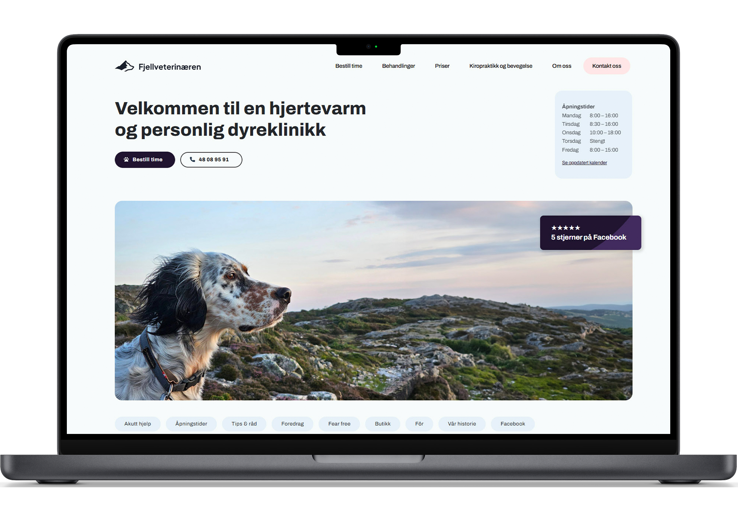 Nettsiden til Fjellveterinæren
