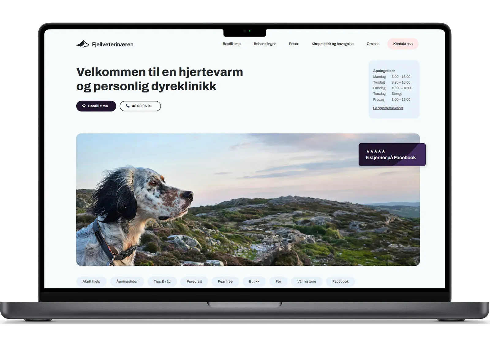 Nettsiden til Fjellveterinæren