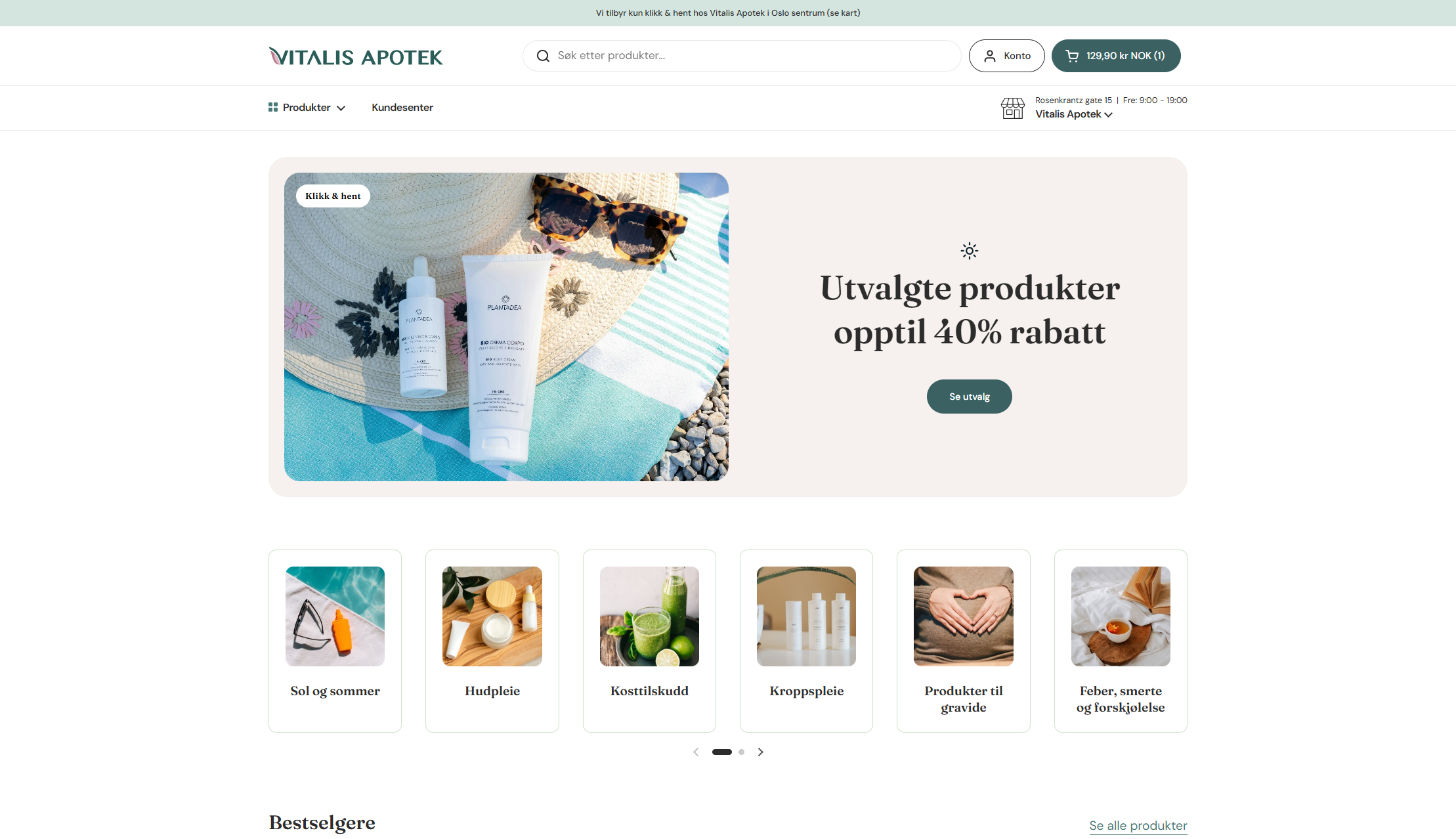 Shopify nettbutikk med Vipps og BankID for Ditt Apotek